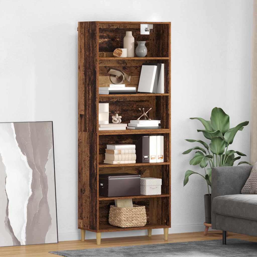 vidaXL Highboard Oud Hout 69,5 x 32,5 x 180 cm Bewerkt hout