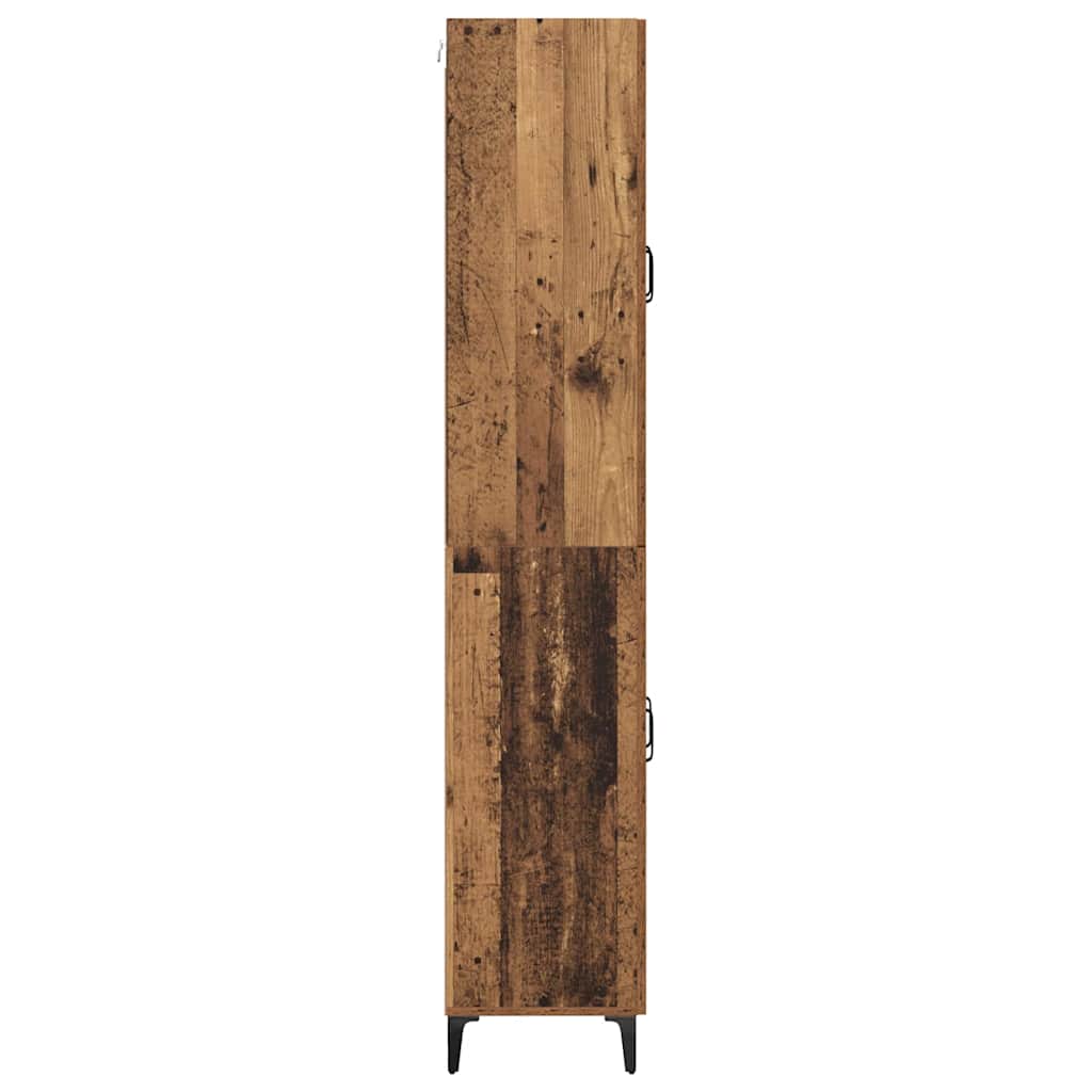vidaXL Highboard Oud Hout 69,5 x 34 x 180 cm Bewerkt hout