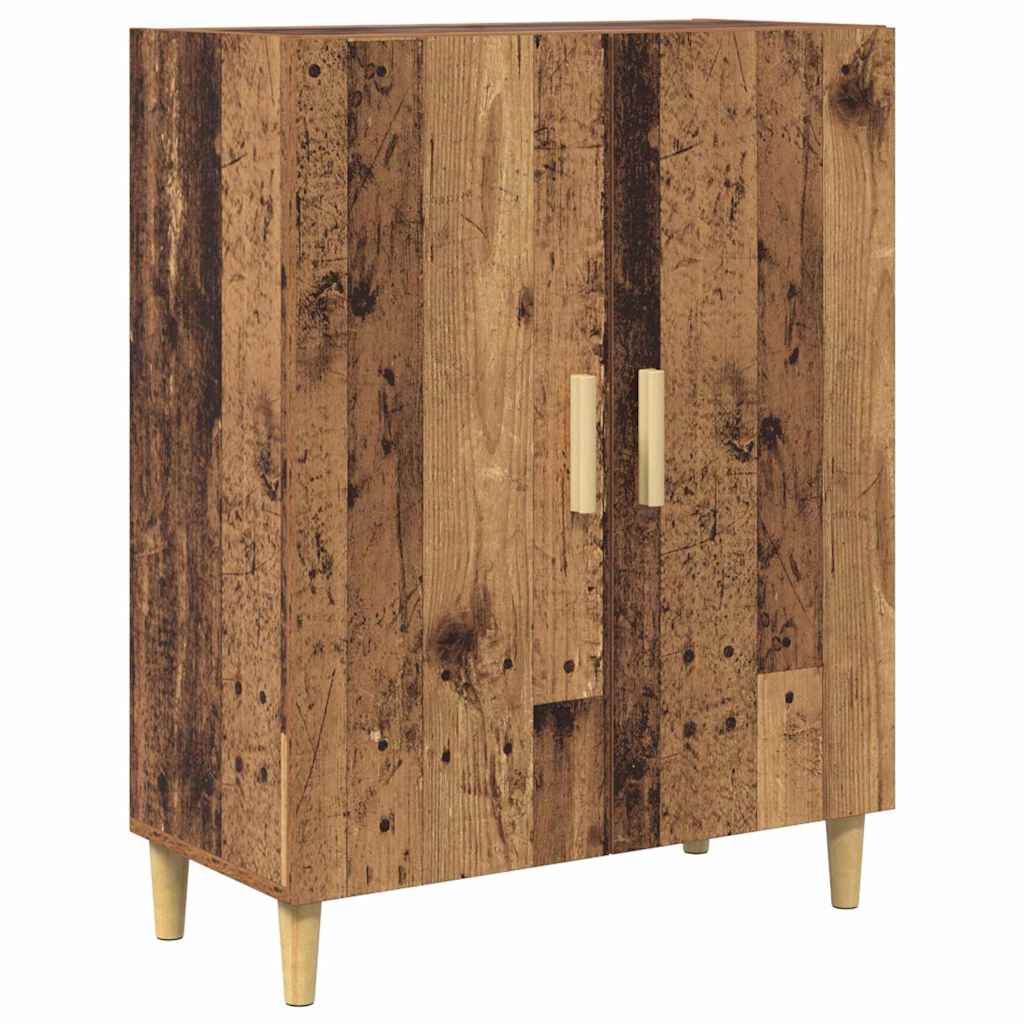 vidaXL Highboard Oud Hout 69,5 x 34 x 180 cm Gefabriceerd Hout en Glas