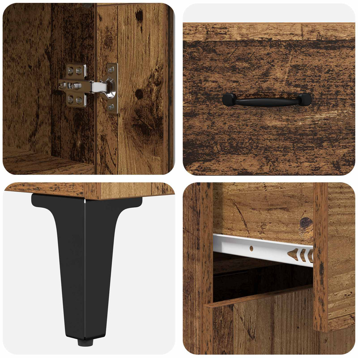 vidaXL Highboard with Drawer Old Wood 69.5 x 34 x 180 cm Engineered Wood