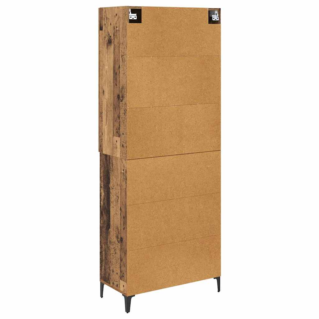 vidaXL Highboard Oud Hout 69,5 x 34 x 180 cm Bewerkt hout