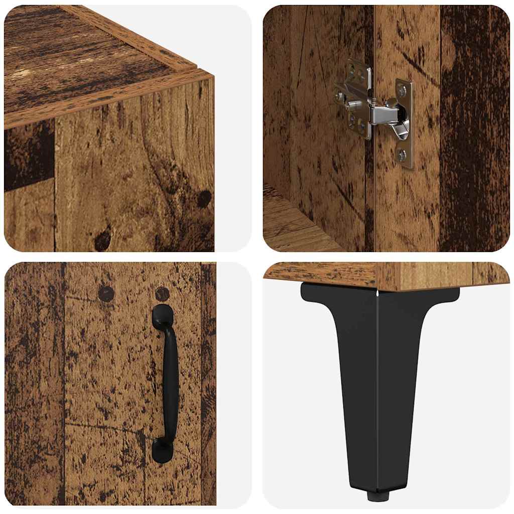vidaXL Highboard Oud Hout 69,5 x 34 x 180 cm Bewerkt hout