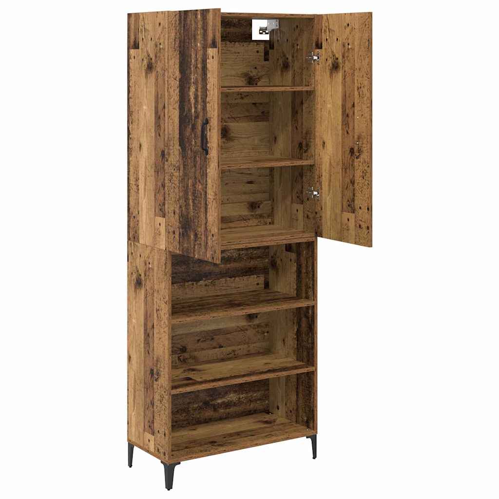 vidaXL Highboard Oud Hout 69,5 x 34 x 180 cm Bewerkt hout