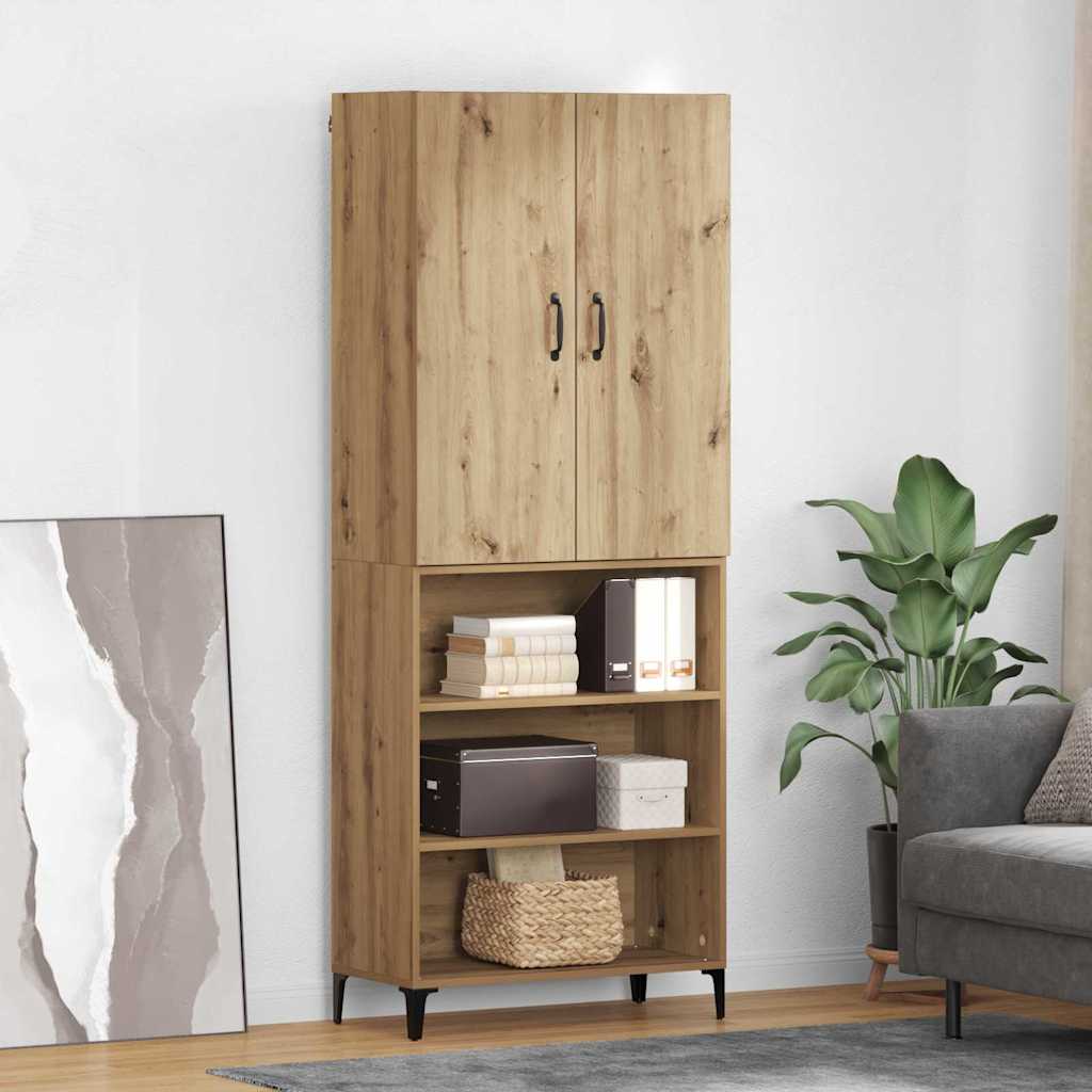 vidaXL Highboard Oud Hout 69,5 x 34 x 180 cm Bewerkt hout