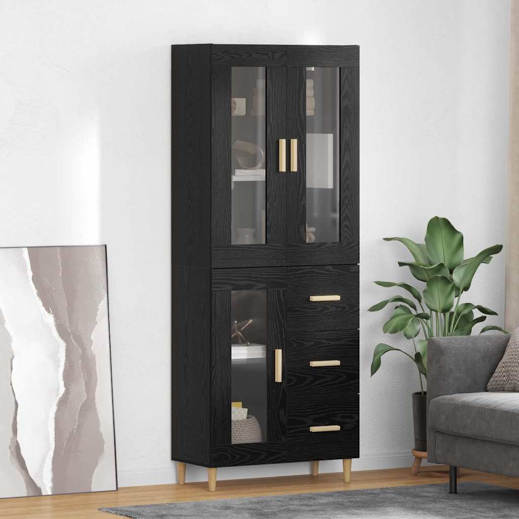 vidaXL Highboard with Drawer Old Wood 69.5 x 34 x 180 cm Engineered Wood