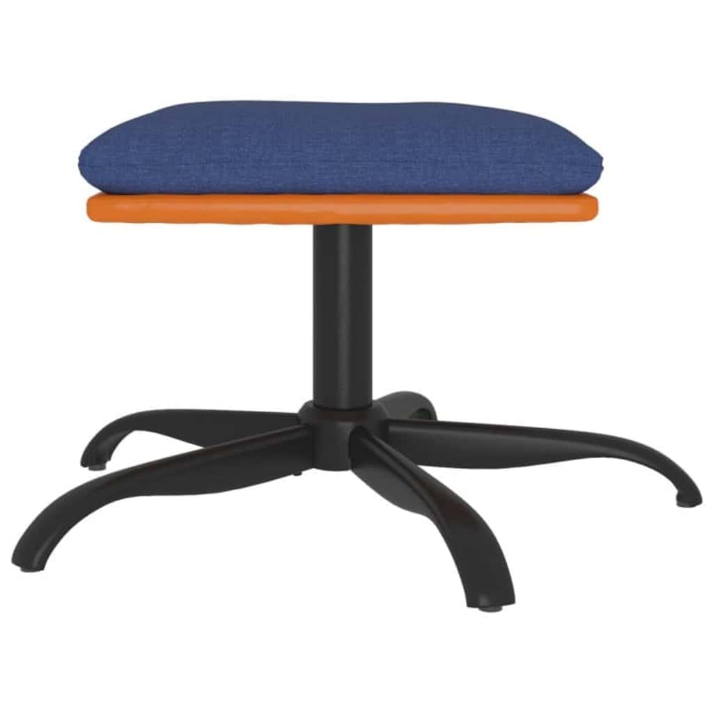 vidaXL Footstool 60x60x36 cm fabric and artificial leather blue