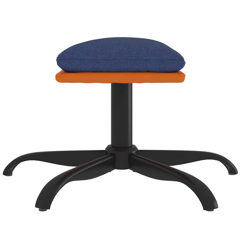 vidaXL Footstool 60x60x36 cm fabric and artificial leather blue