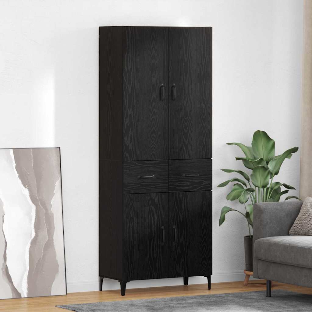 vidaXL Highboard met lade Oud Hout 69,5 x 34 x 180 cm Bewerkt hout