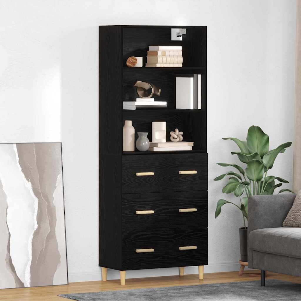 vidaXL Highboard Oud Hout 69,5 x 32,5 x 180 cm Bewerkt hout