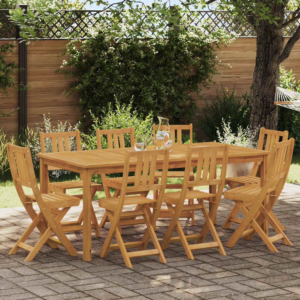 vidaXL Tuinstoel 4 pcs Olie Natuurlijk 40 x 42 x 85 cm