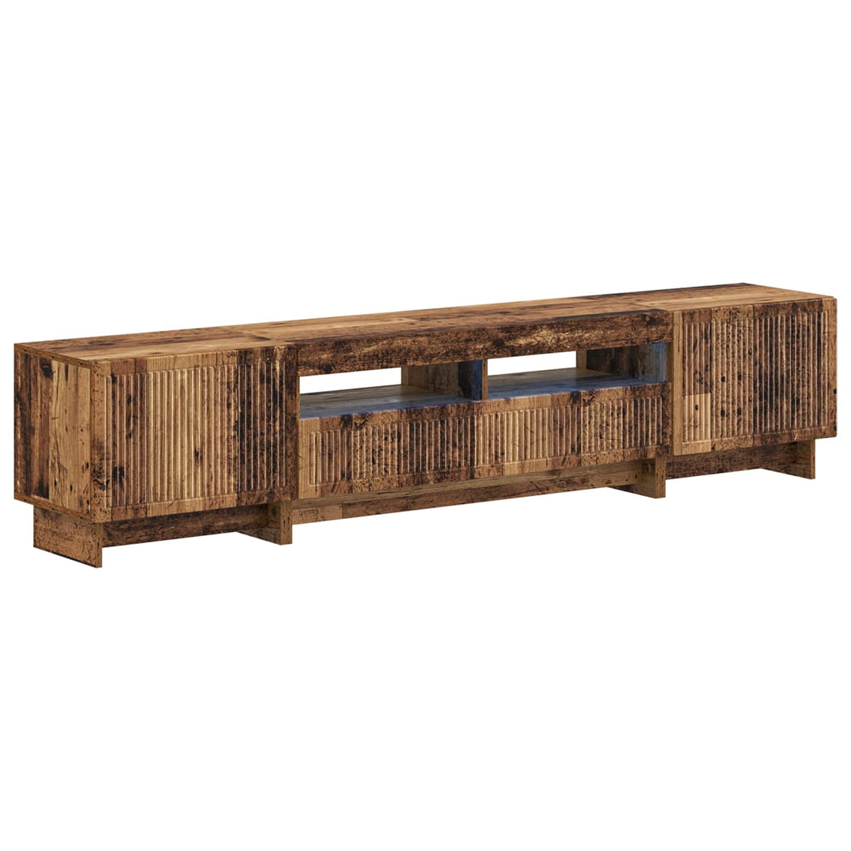 vidaXL 5-delige LED TV-kast Zwart Bewerkt hout