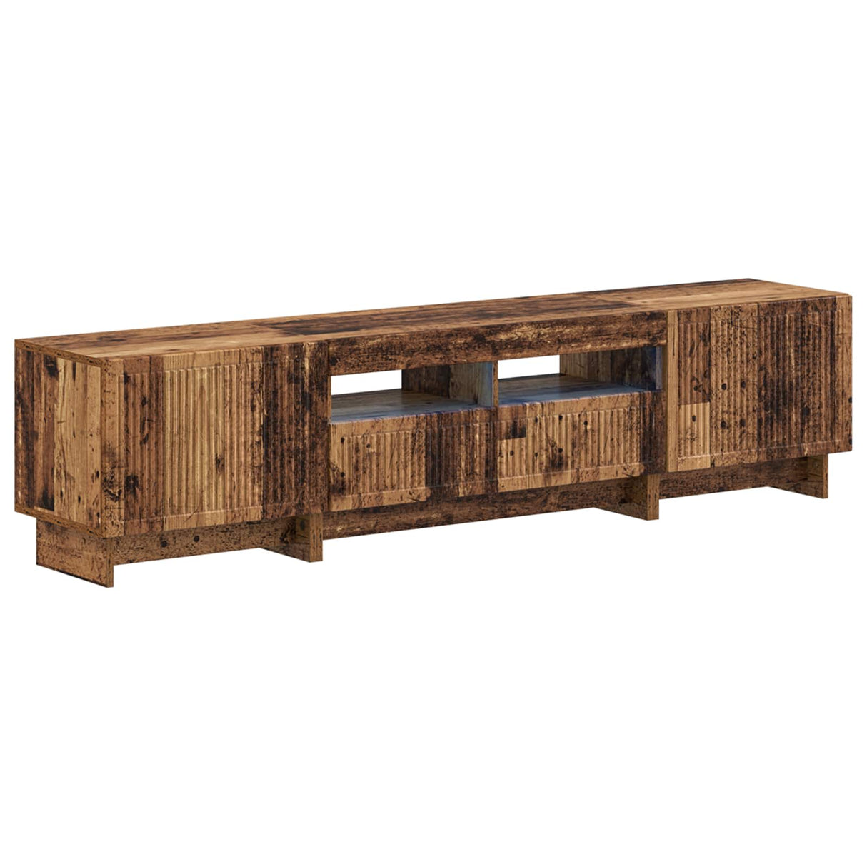 vidaXL 5-delige LED TV-kast Zwart Bewerkt hout