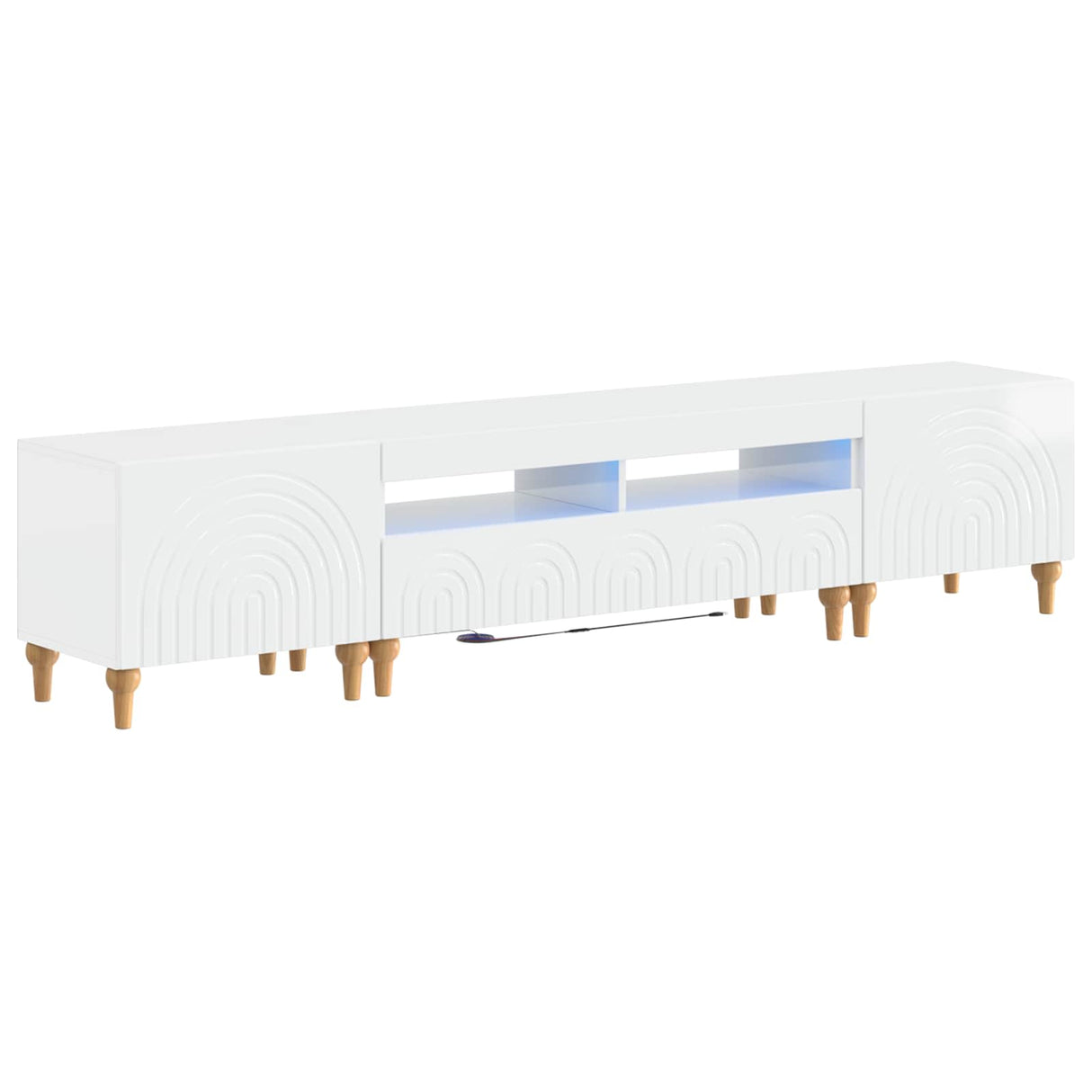 vidaXL 3-delige LED TV-kast Zwart Bewerkt hout