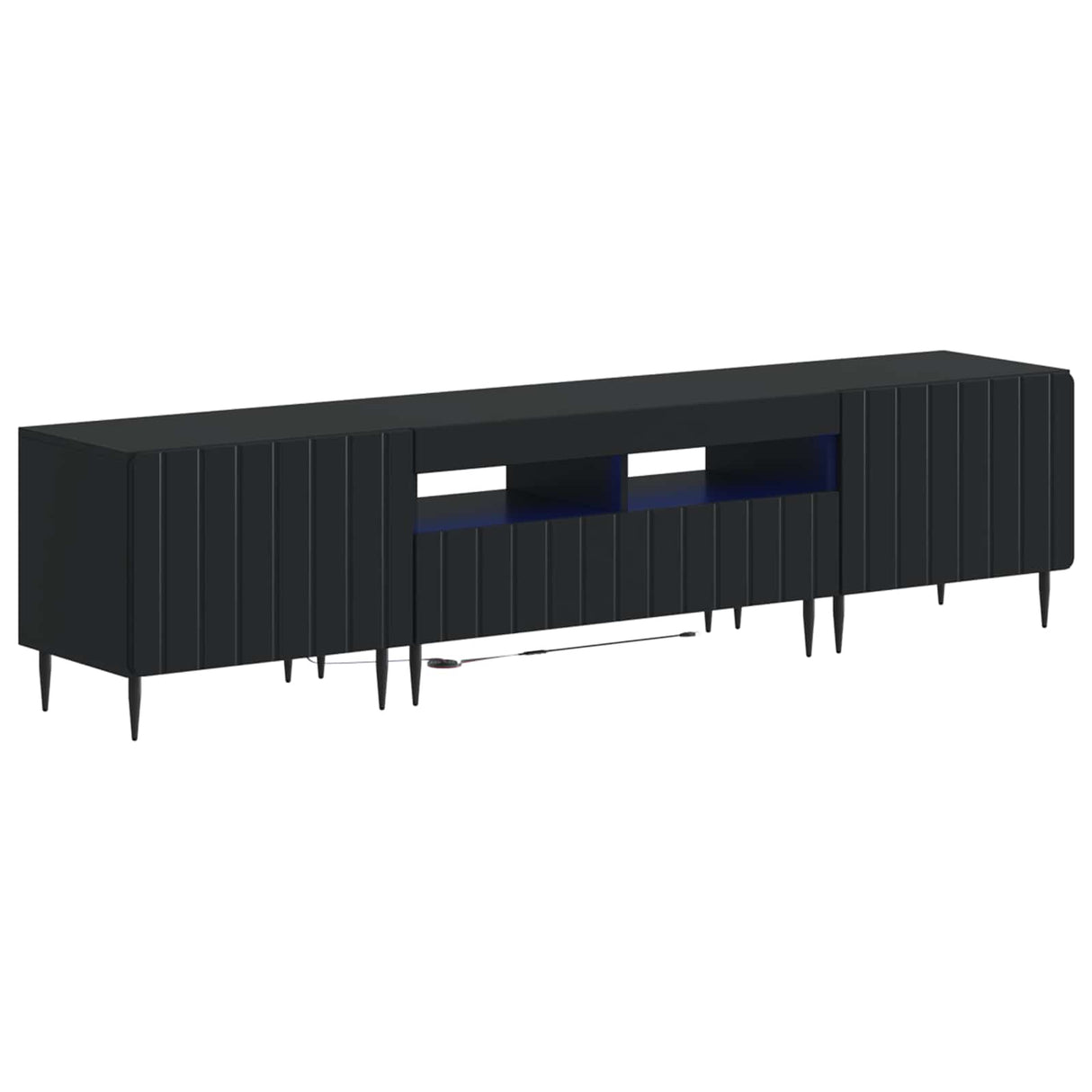 vidaXL 5-delige LED TV-kast Zwart Bewerkt hout