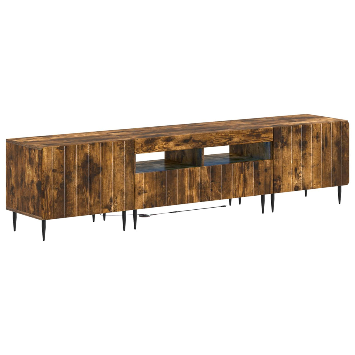 vidaXL 5-delige LED TV-kast Zwart Bewerkt hout