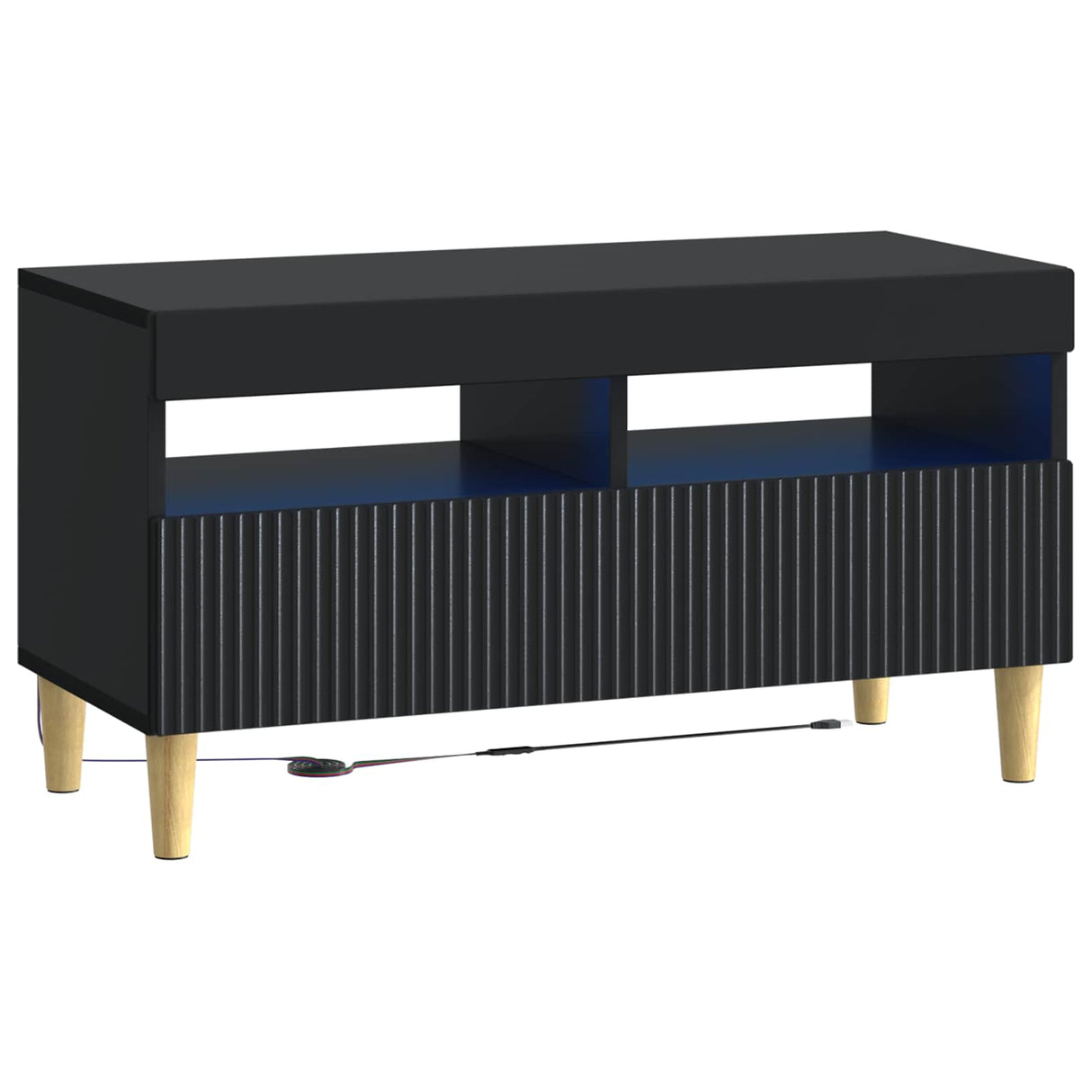 vidaXL 5-delige LED TV-kast ARNHEM Zwart Bewerkt hout