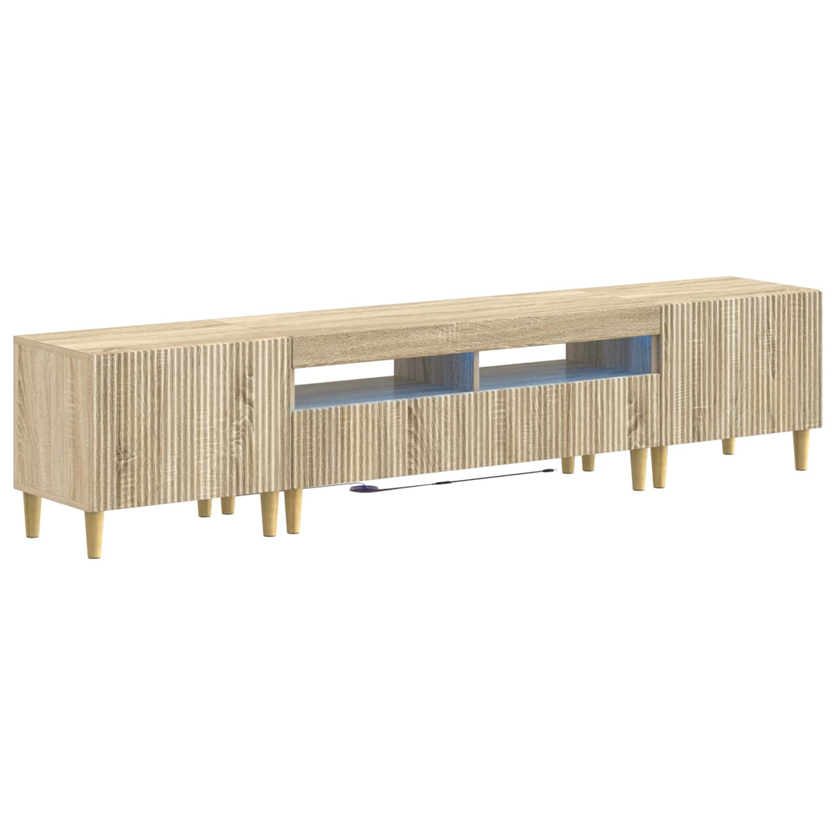 vidaXL 5-delige LED TV-kast ARNHEM Zwart Bewerkt hout