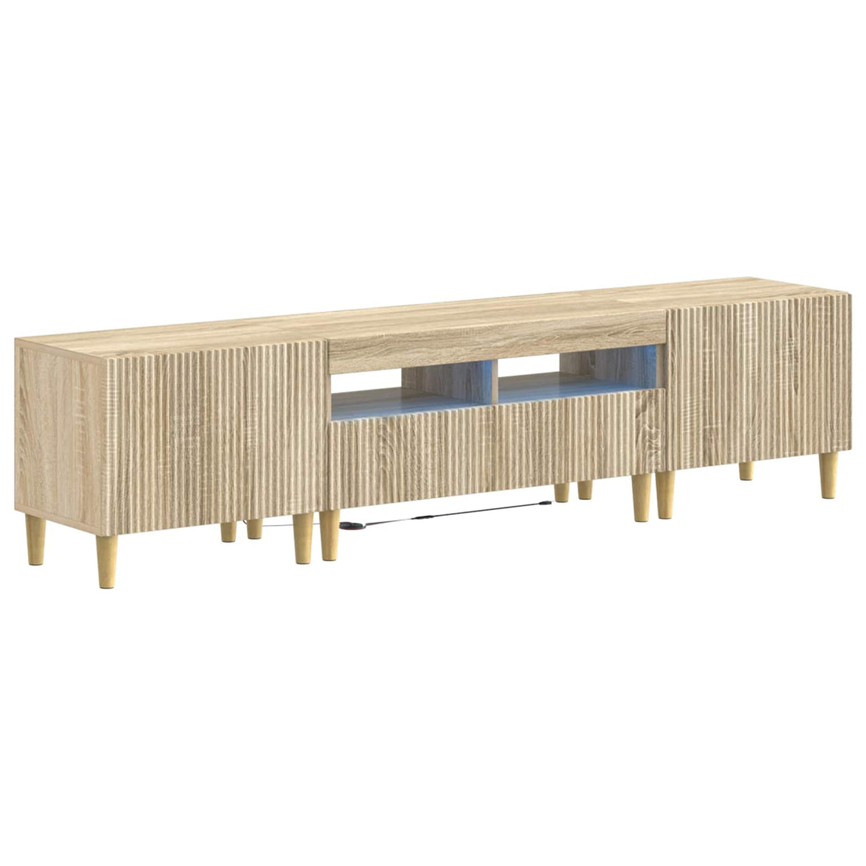 vidaXL 5-delige LED TV-kast ARNHEM Zwart Bewerkt hout