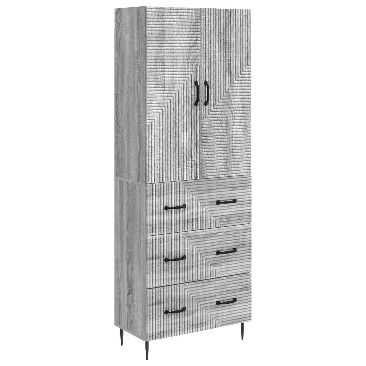 vidaXL Kast Set 2 pcs Zwart 66 x 34,5 x 90 cm Bewerkt hout