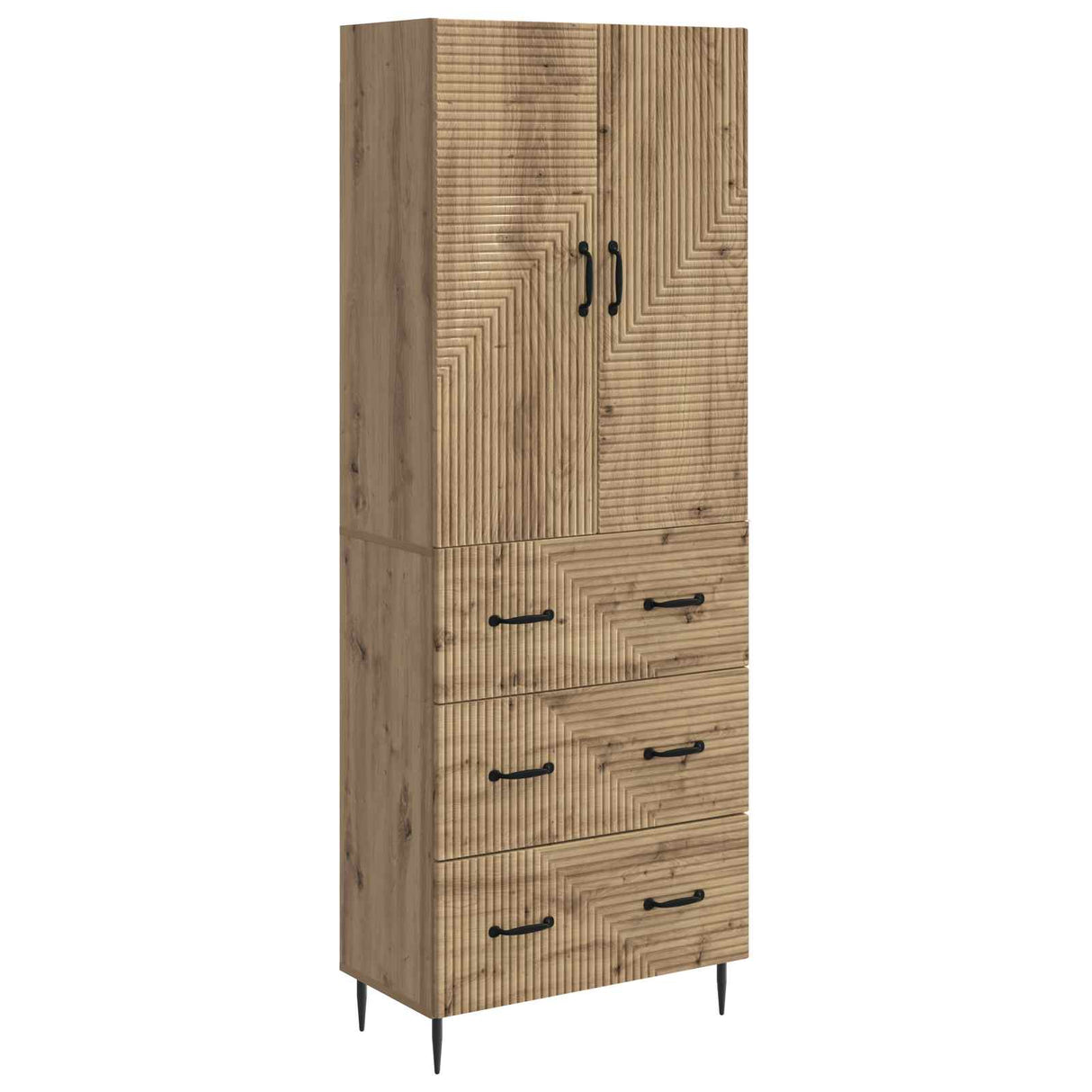 vidaXL Kast Set 2 pcs Zwart 66 x 34,5 x 90 cm Bewerkt hout