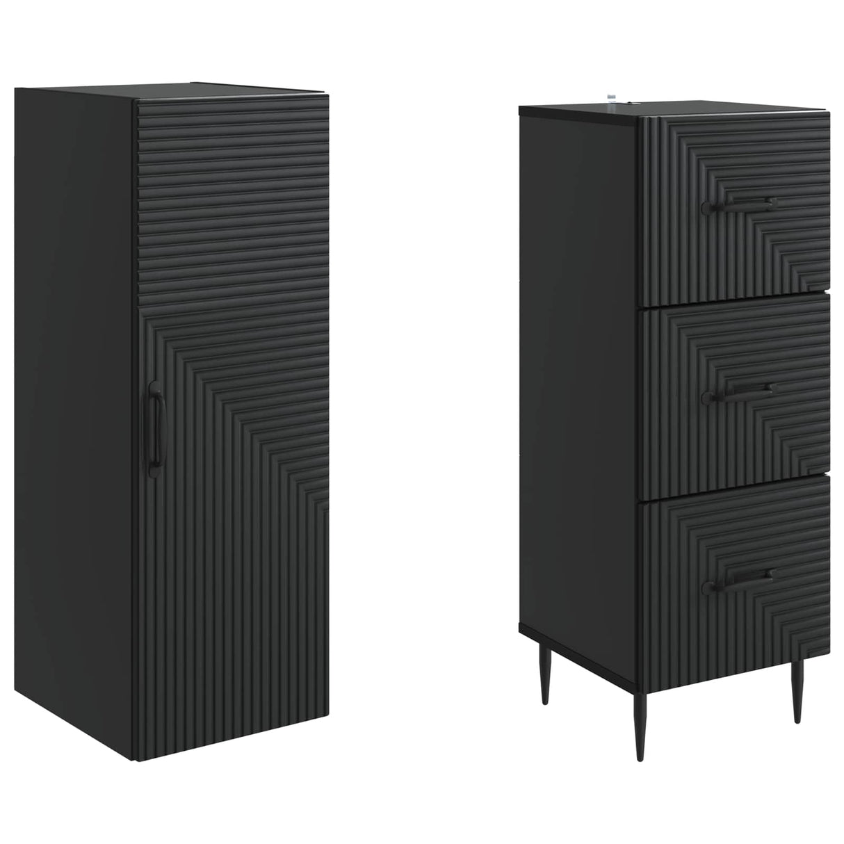 vidaXL Kast Set 2 pcs Zwart 33 x 34,5 x 90 cm Bewerkt hout