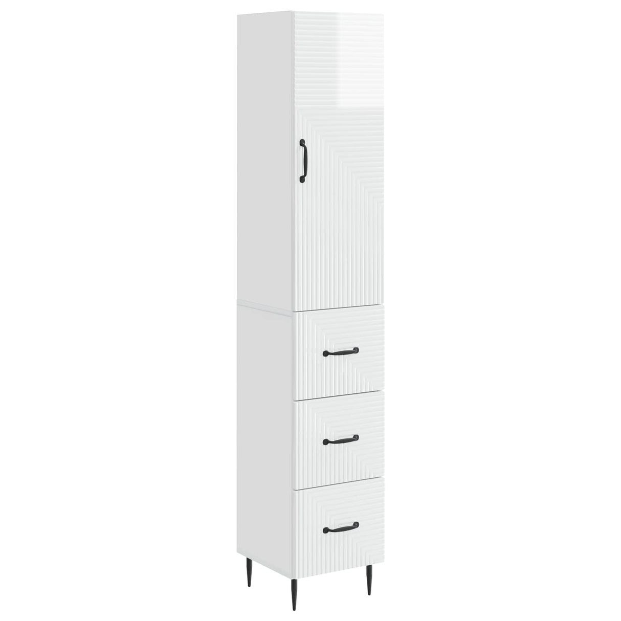 vidaXL Kast Set 2 pcs Zwart 33 x 34,5 x 90 cm Bewerkt hout