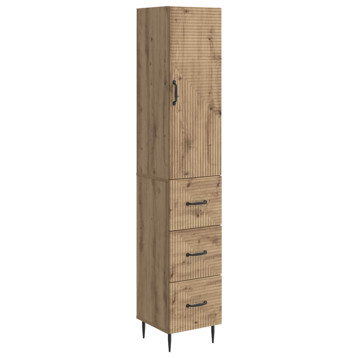 vidaXL Kast Set 2 pcs Zwart 33 x 34,5 x 90 cm Bewerkt hout