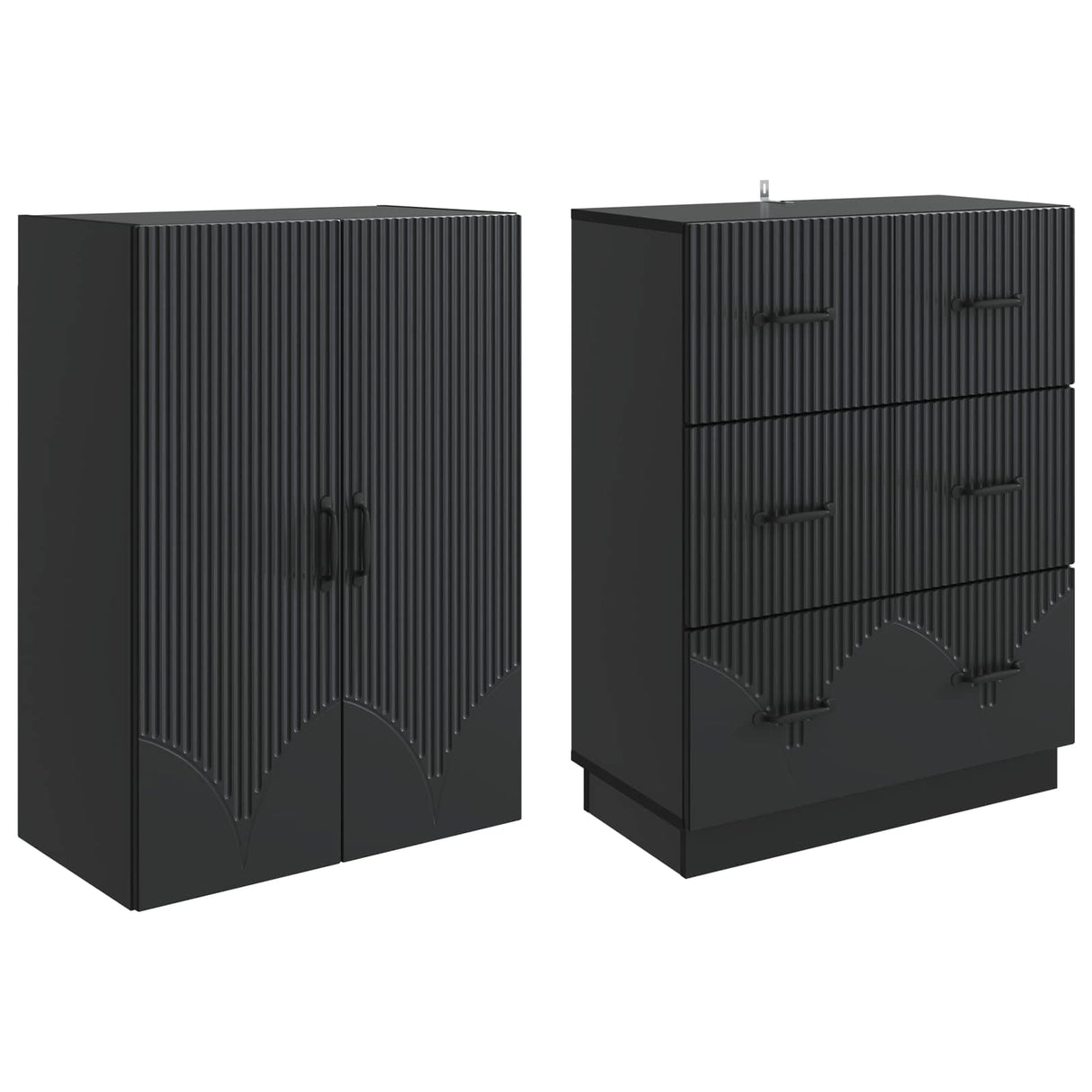vidaXL Kast Set 2 pcs Zwart 66 x 34,5 x 87 cm Bewerkt hout