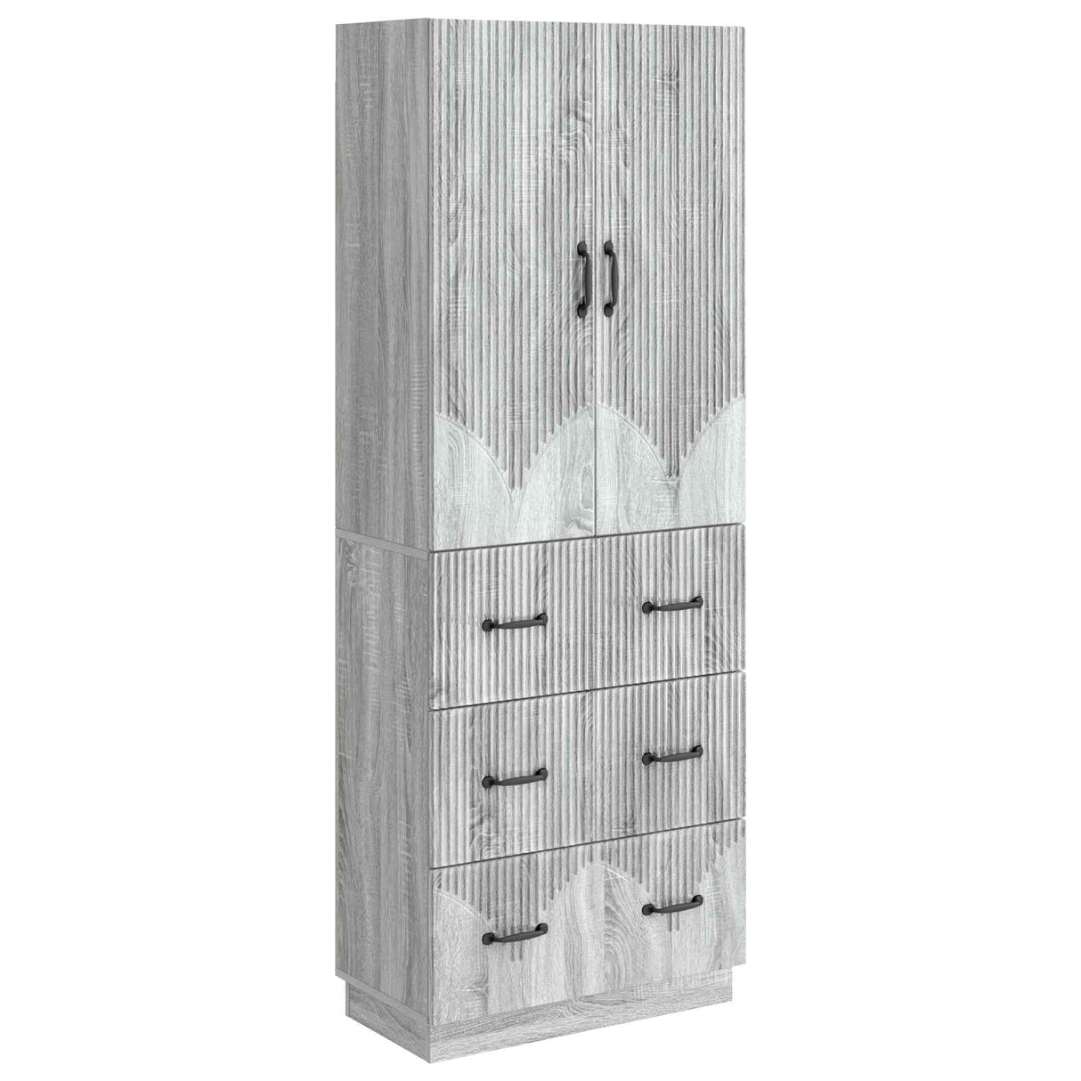 vidaXL Kast Set 2 pcs Zwart 66 x 34,5 x 87 cm Bewerkt hout