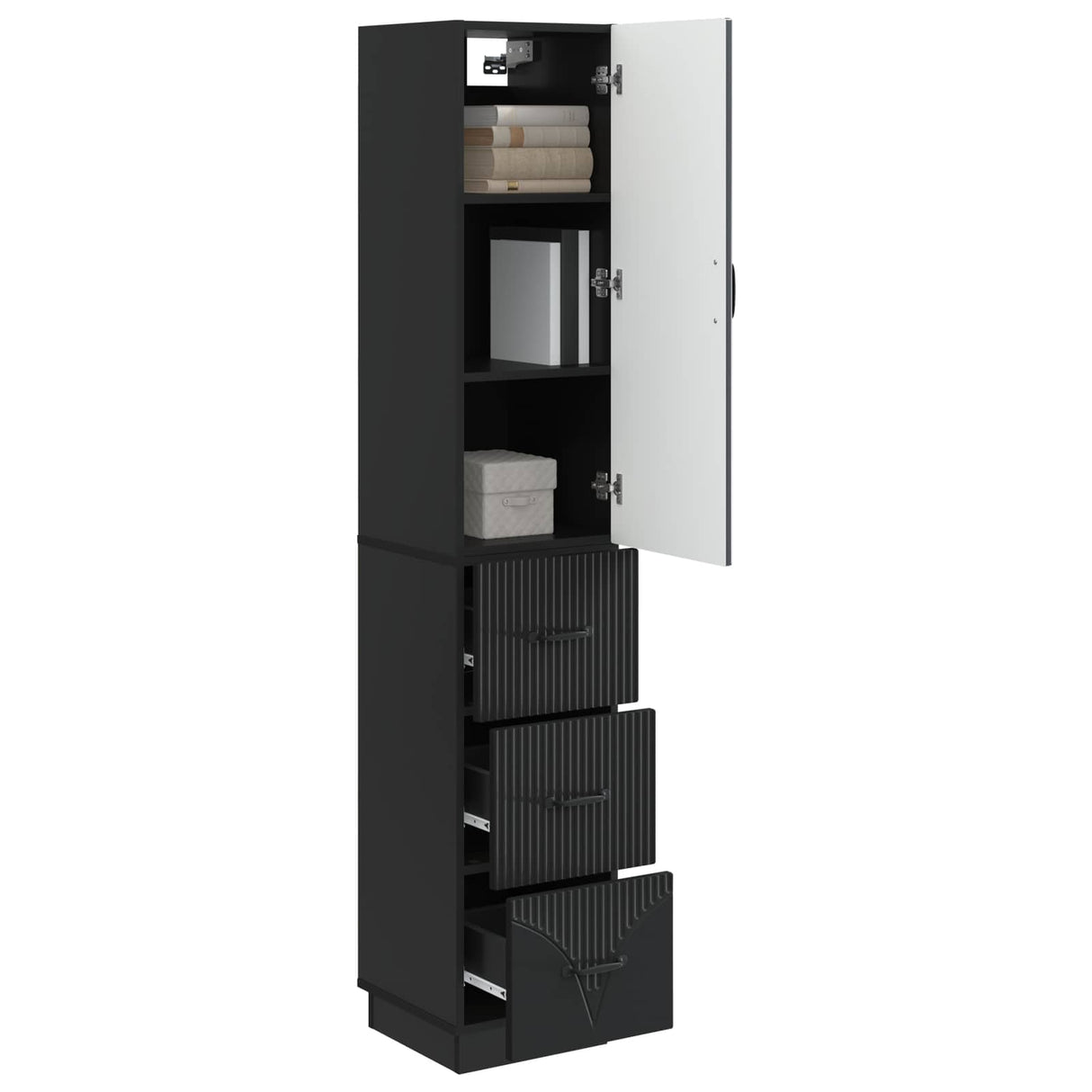 vidaXL Cabinet Set 2 pcs Black 33 x 34.5 x 87 cm Engineered wood