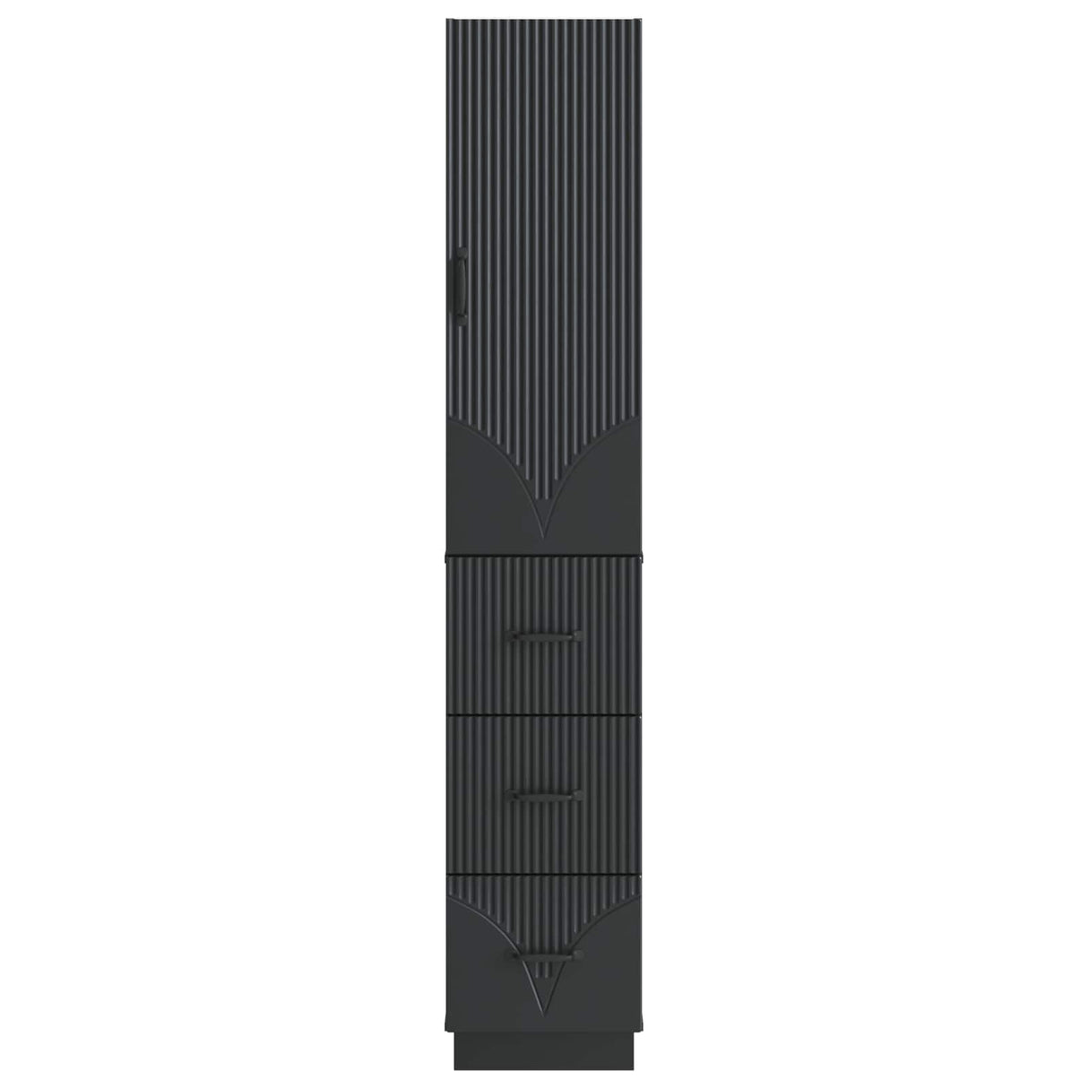 vidaXL Cabinet Set 2 pcs Black 33 x 34.5 x 87 cm Engineered wood