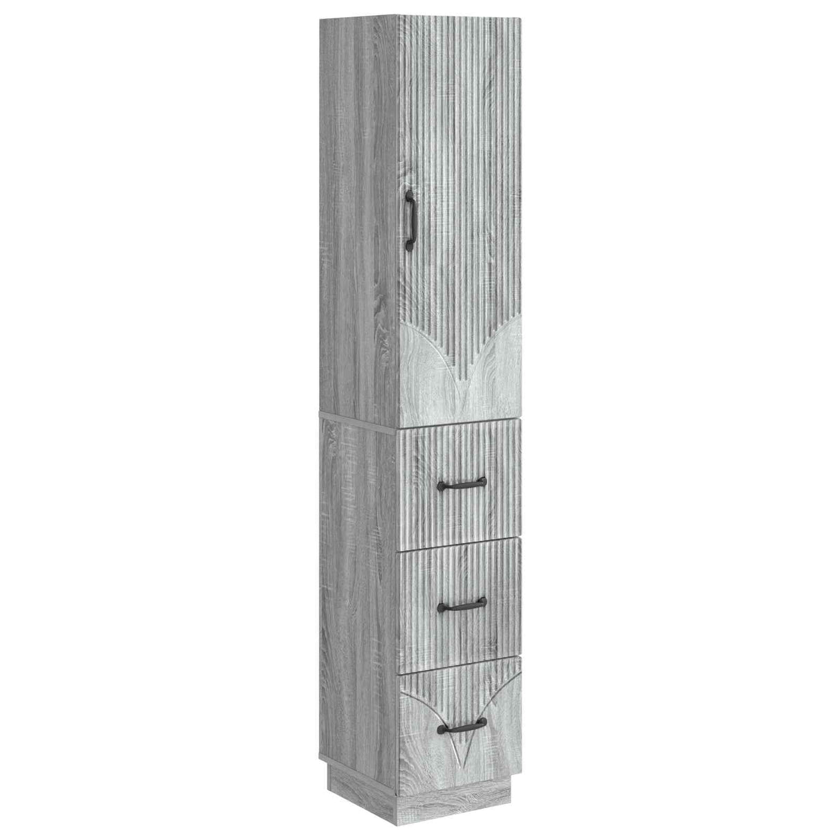 vidaXL Cabinet Set 2 pcs Black 33 x 34.5 x 87 cm Engineered wood