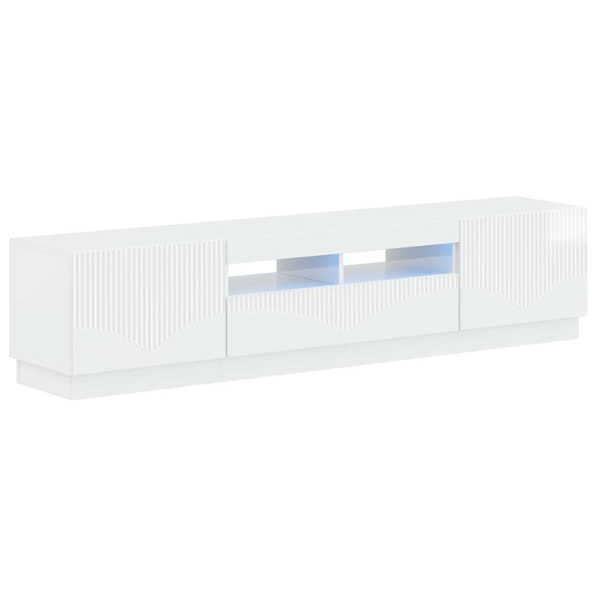 vidaXL 5-delige LED TV-kast Zwart Bewerkt hout