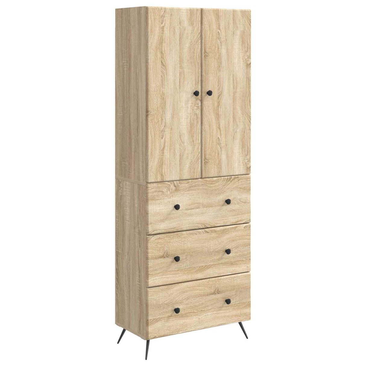 vidaXL Kast Set 2 pcs Zwart 66 x 34,5 x 90 cm Bewerkt hout
