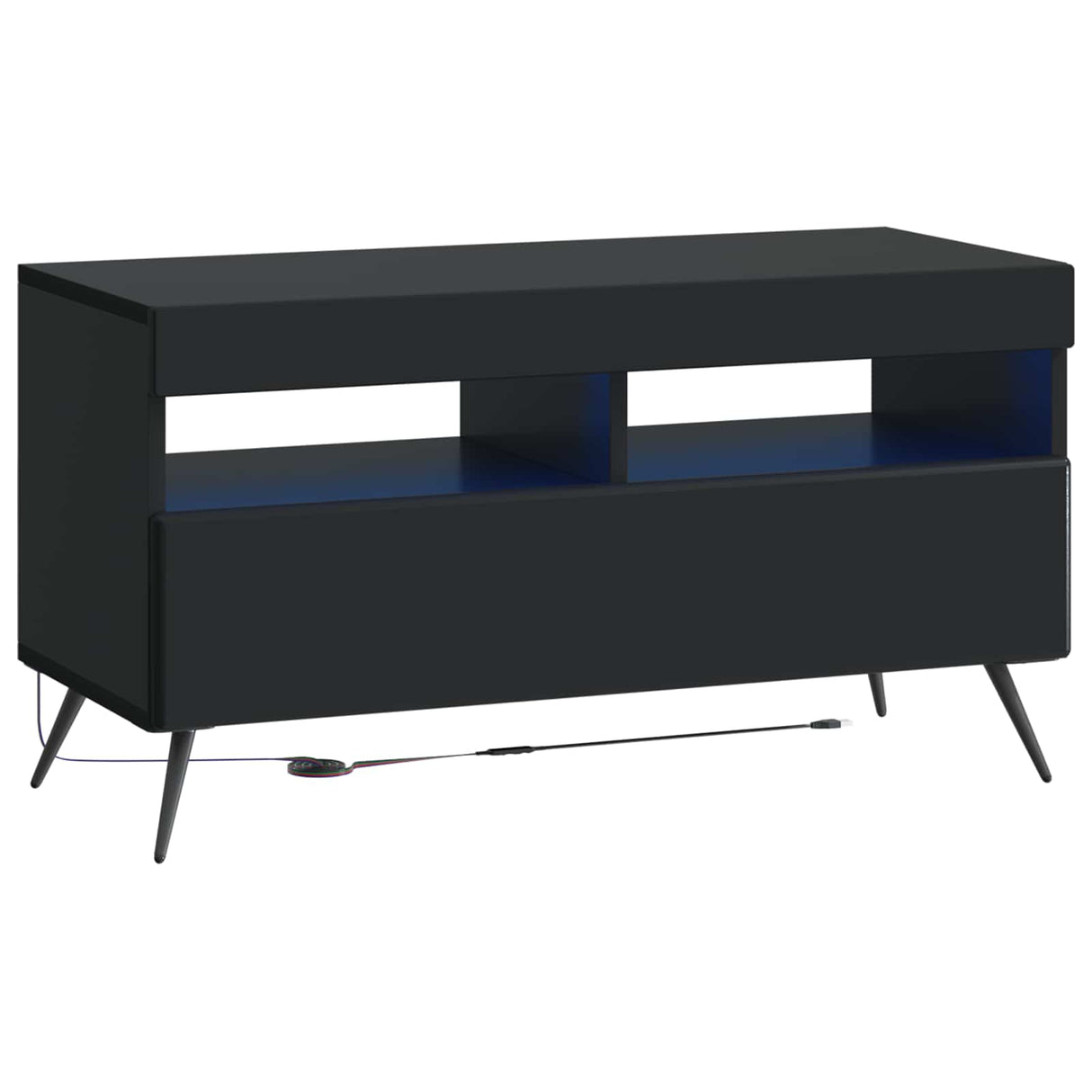 vidaXL 5-delige LED TV-kast Zwart Bewerkt hout