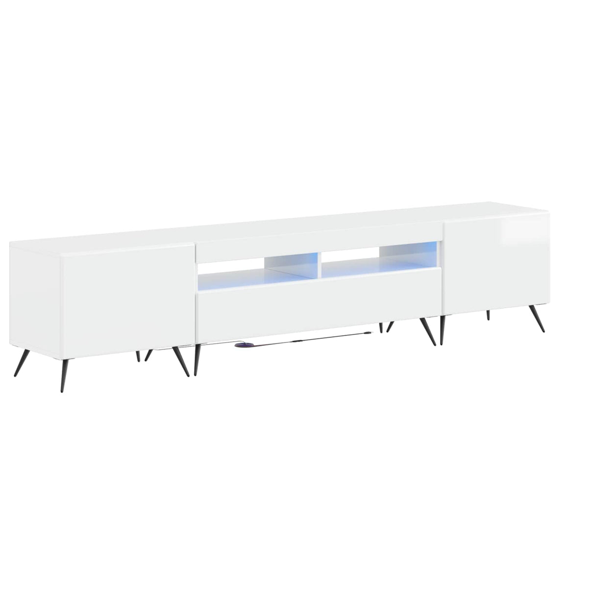 vidaXL 5-delige LED TV-kast Zwart Bewerkt hout