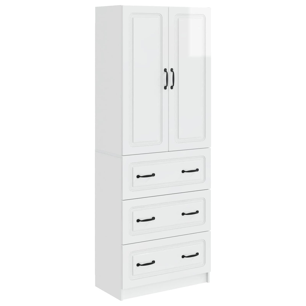 vidaXL Kast Set 2 pcs Zwart 66 x 34,5 x 87 cm Bewerkt hout