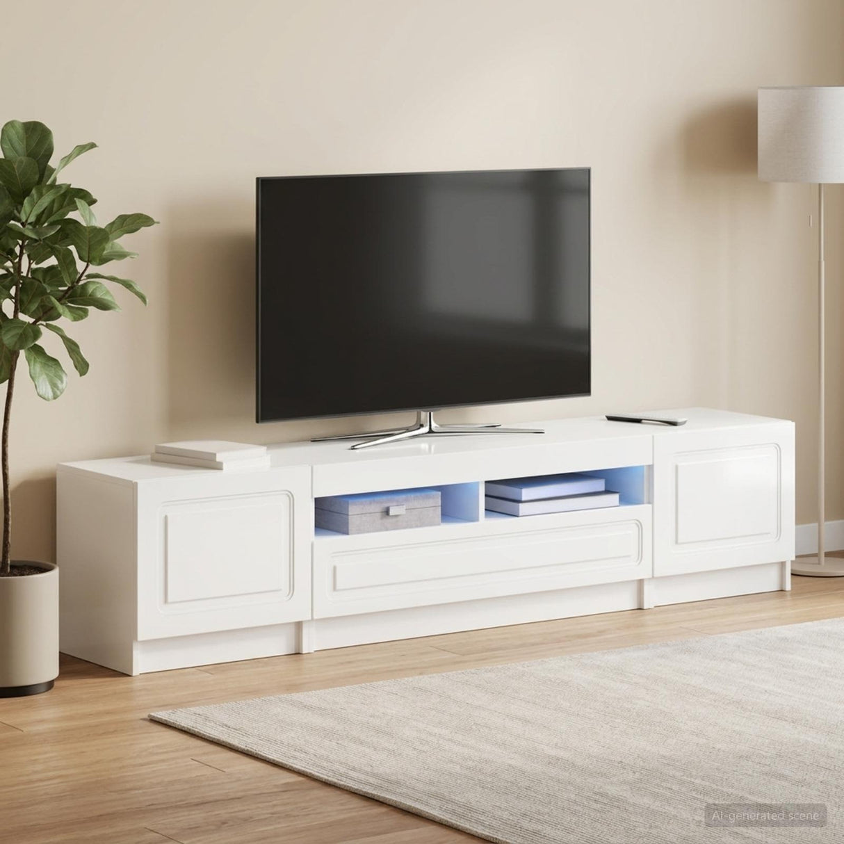vidaXL 5-delige LED TV-kast Zwart Bewerkt hout