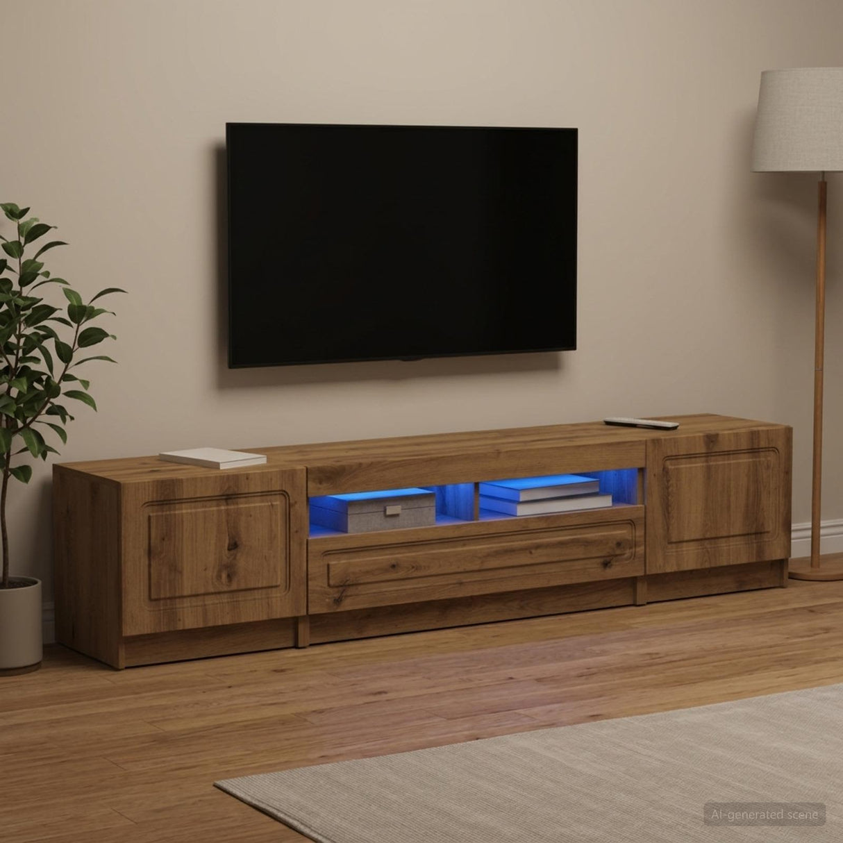 vidaXL 5-delige LED TV-kast Zwart Bewerkt hout