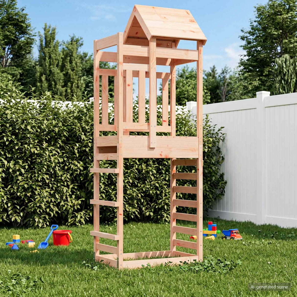 vidaXL Playhouse Brown 52.5 x 85 x 238 cm Solid Pine Wood