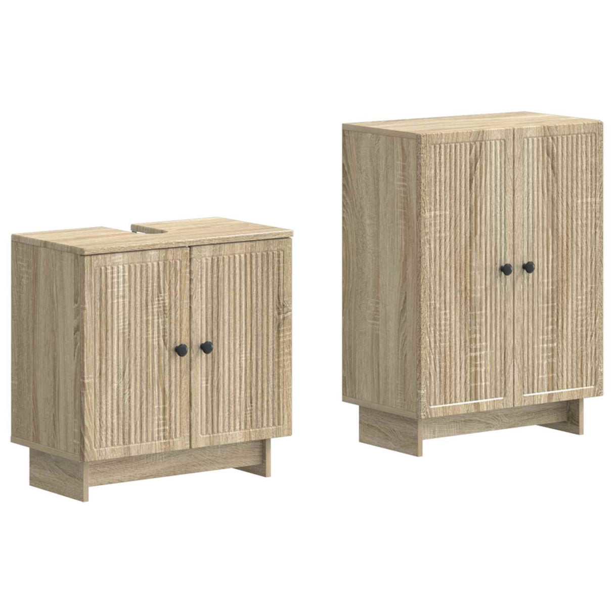 vidaXL 2-Piece Bathroom Cabinet Set EDE Black Engineered Wood