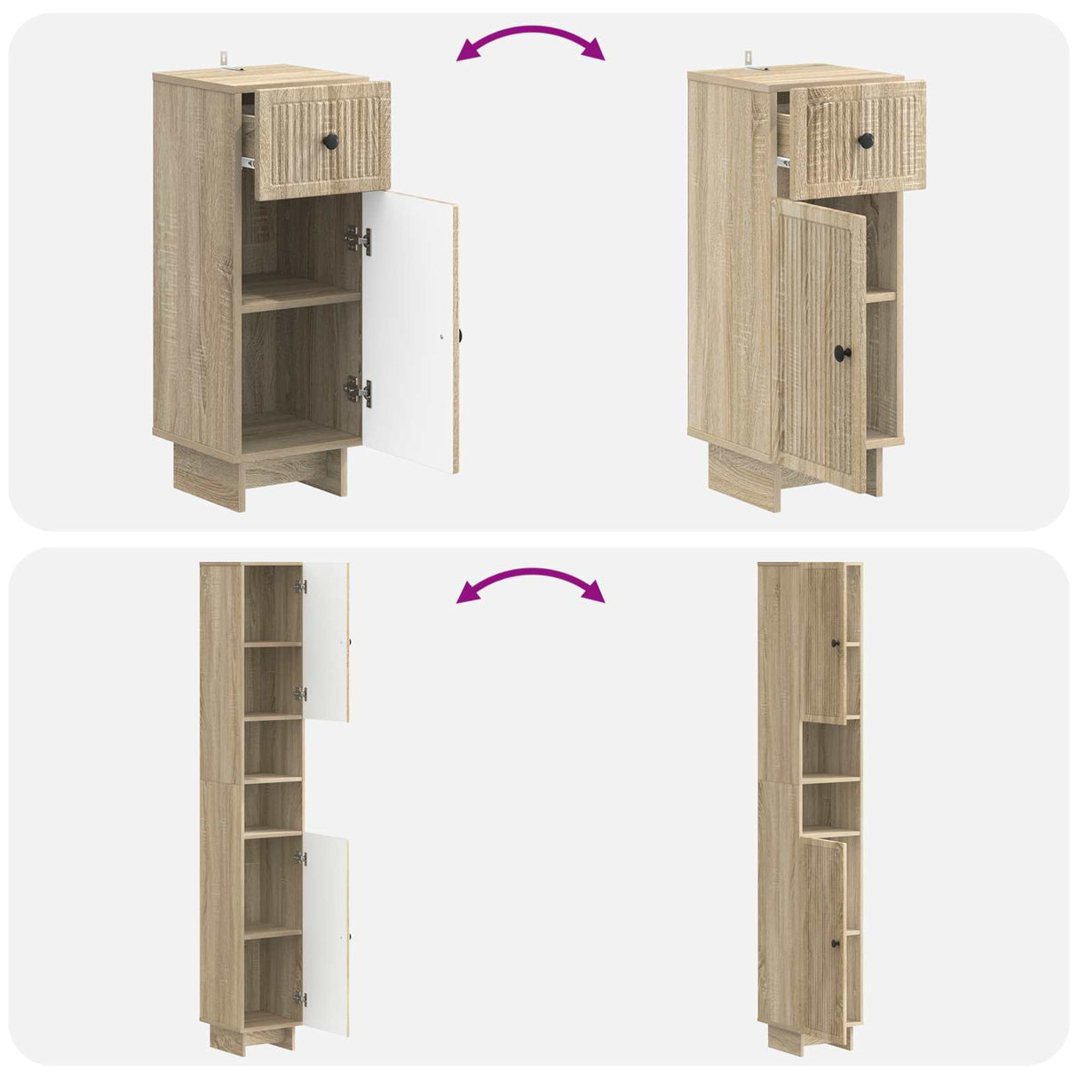 vidaXL 3-piece Bathroom Cabinet Set EDE Engineered Wood