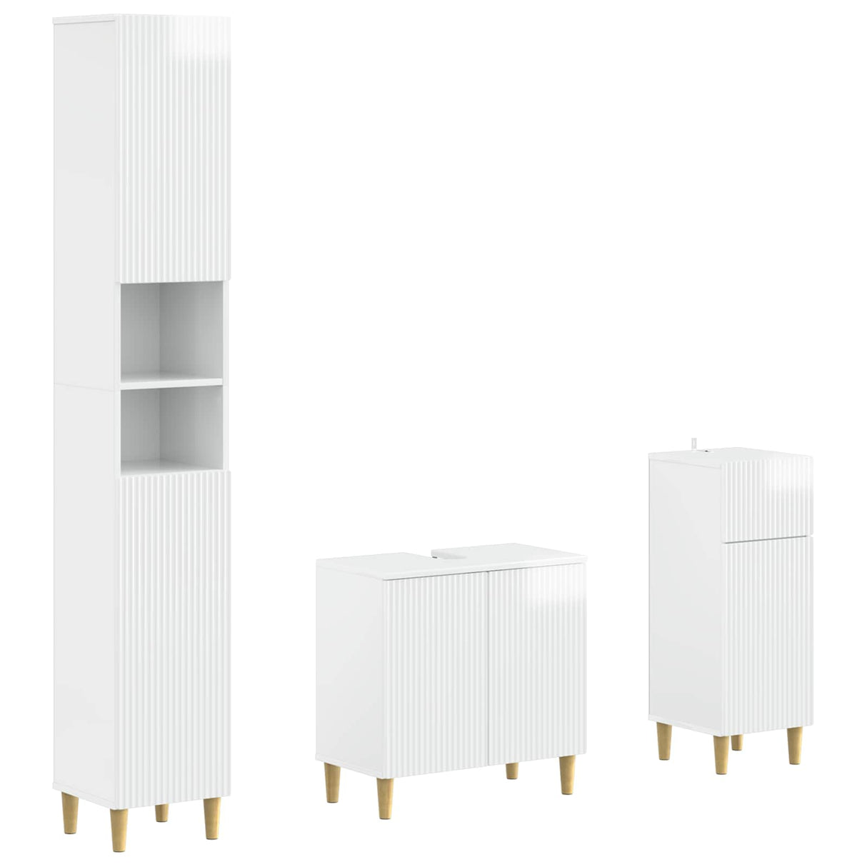 vidaXL 3-piece Bathroom Cabinet Set EDE Engineered Wood