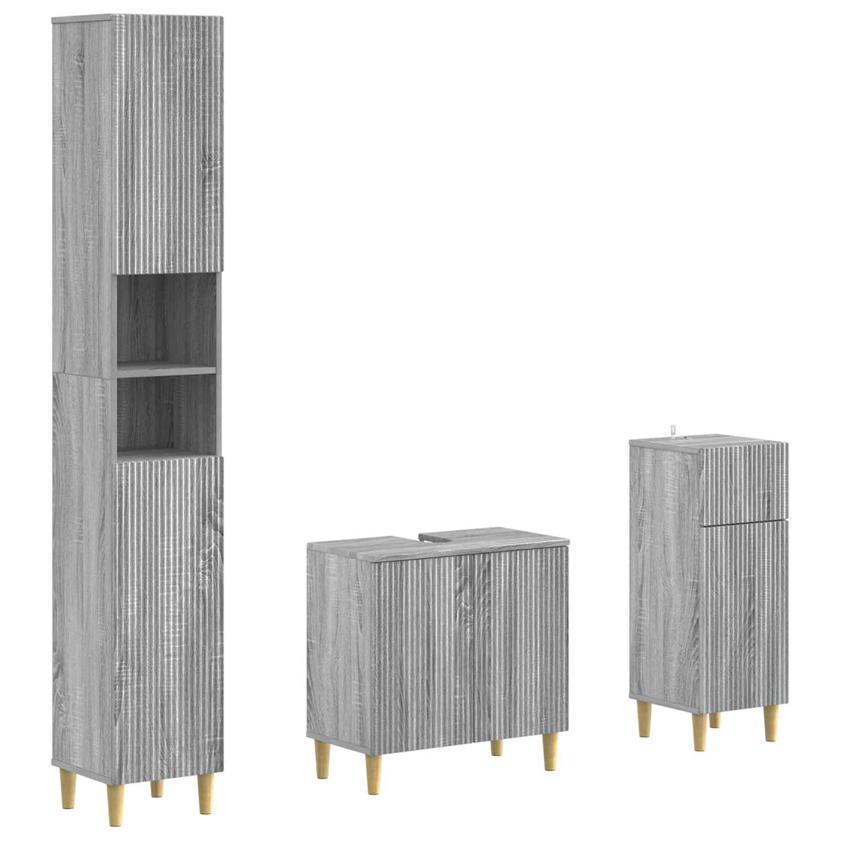 vidaXL 3-piece Bathroom Cabinet Set EDE Engineered Wood