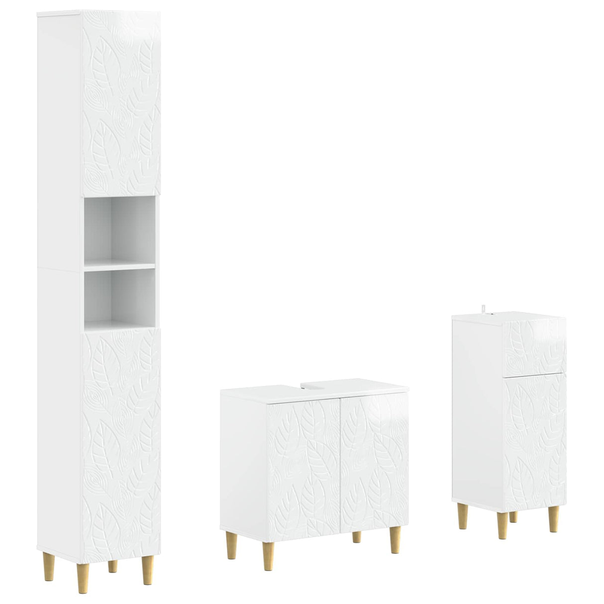 vidaXL 3-piece Bathroom Cabinet Set EDE Engineered Wood