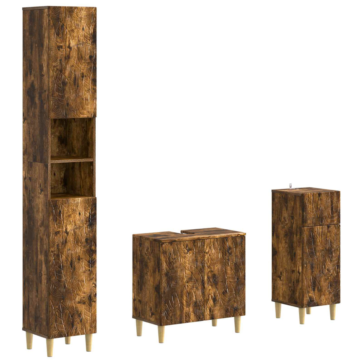 vidaXL 3-piece Bathroom Cabinet Set EDE Engineered Wood