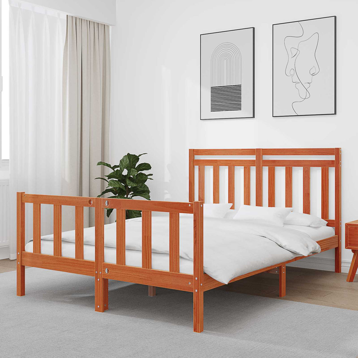 vidaXL Bedframe massief hout 75x190 cm