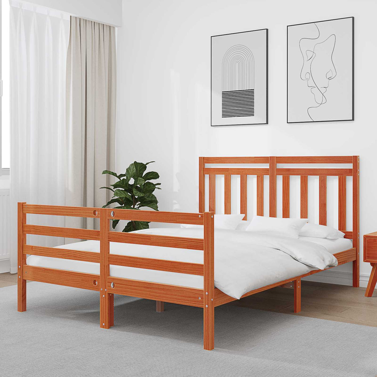 vidaXL Bedframe massief hout 100x200 cm