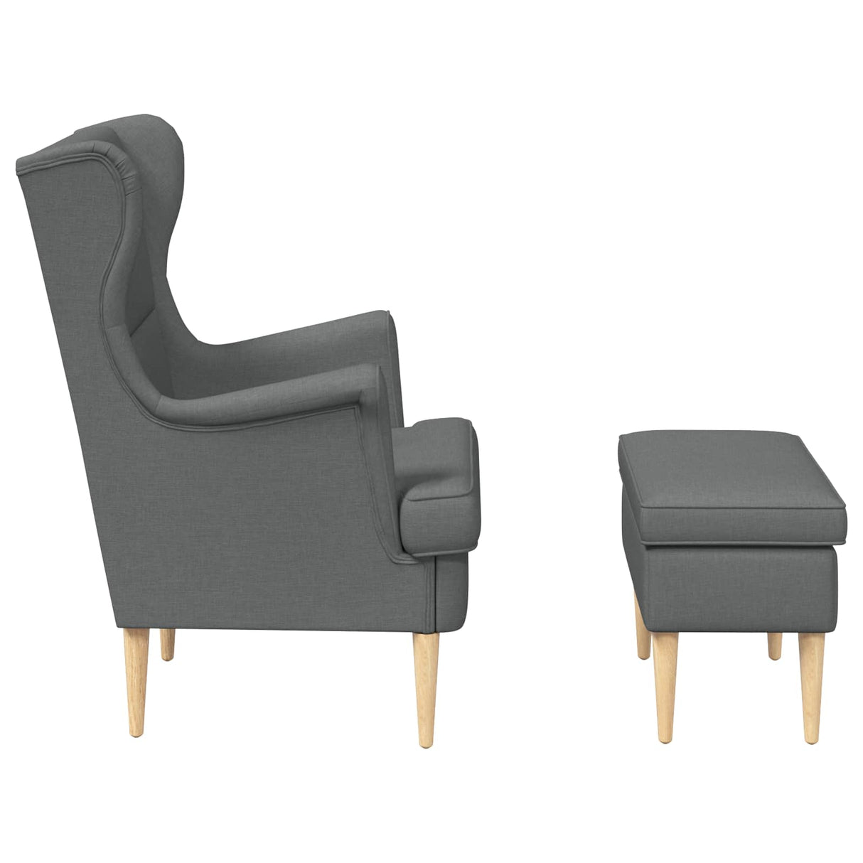 vidaXL Fauteuil met Voetenbank 2 st Lichtgrijs Stof