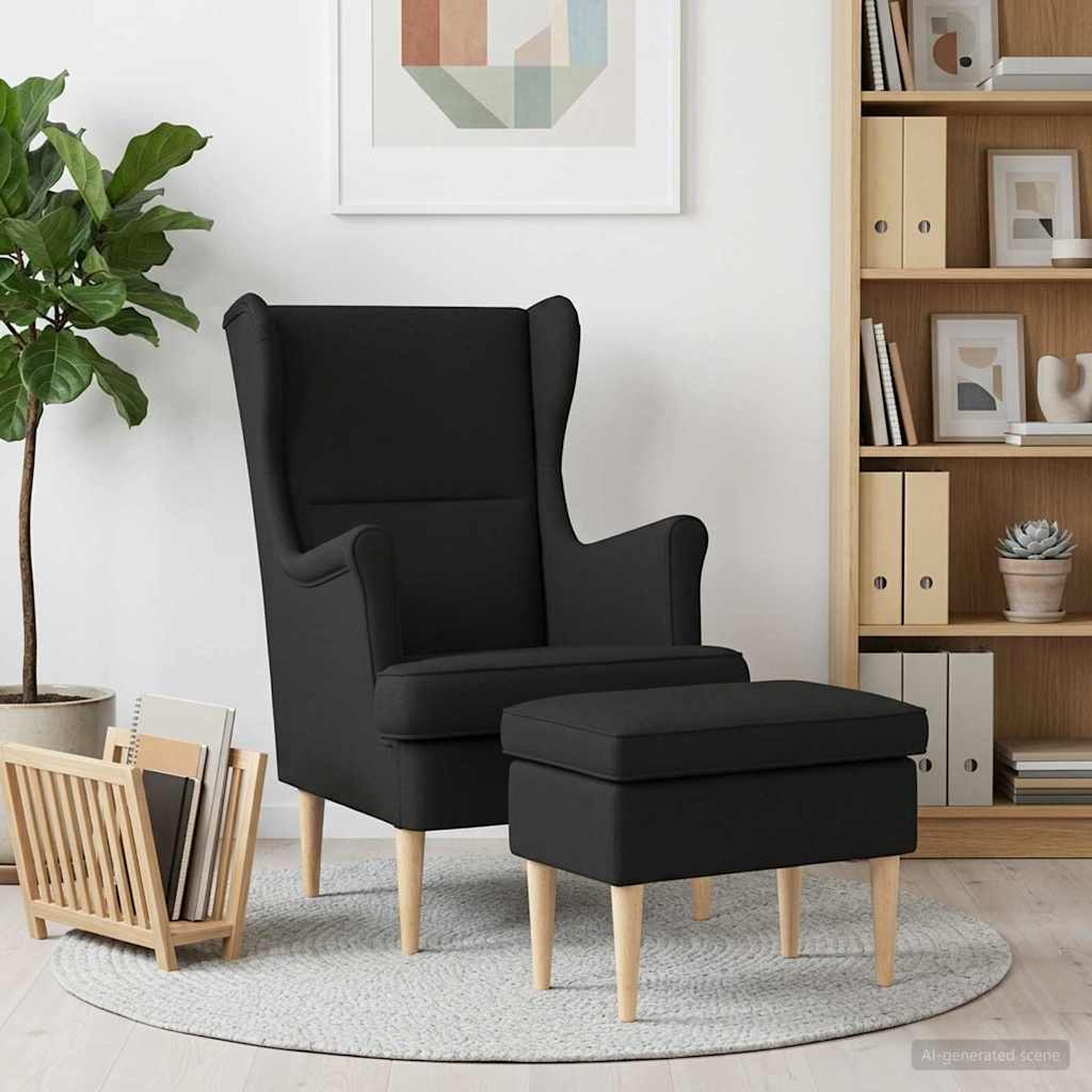 vidaXL Fauteuil met Voetenbank 2 st Lichtgrijs Stof